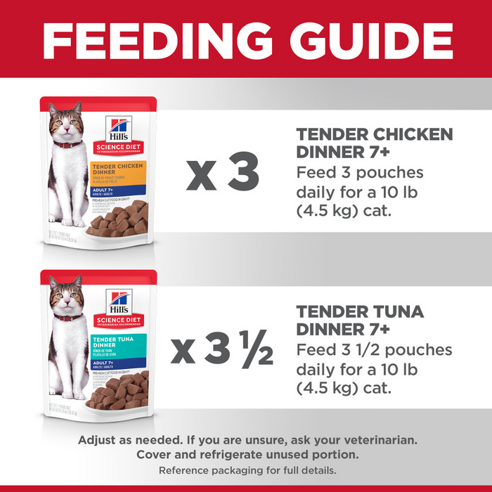 Hill's Science Diet Adult 7+ Tender Dinner Pouch Variety Pack Wet Cat Food