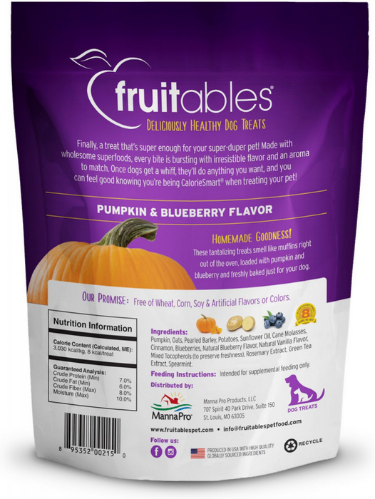 Fruitables Pumpkin & Blueberry Flavor Crunchy Dog Treats