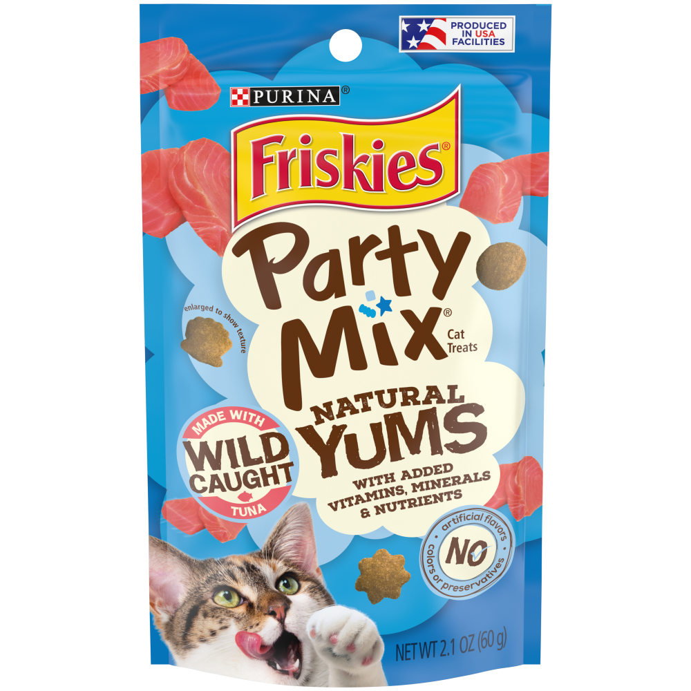 Friskies Party Mix Natural Yums with Real Tuna Cat Treats Concord Pet Foods Supplies Delaware Pennsylvania New Jersey Maryland