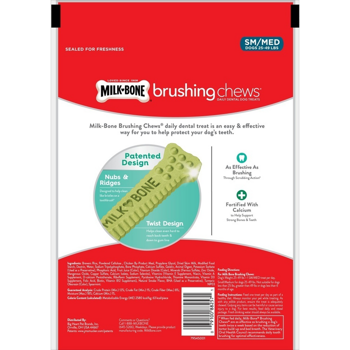 Milk-Bone Fresh Breath Daily Dental Brushing Chews for Small & Medium Dogs