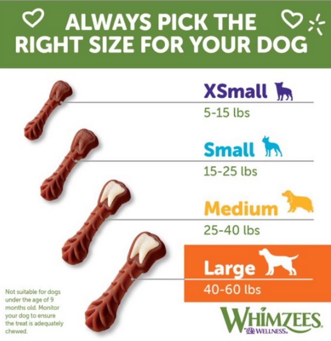 Whimzees Brushzees Natural Daily Dental Large Breed Dog Treats