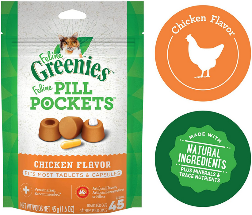 Greenies Pill Pockets Feline Chicken Flavor Cat Treats Concord Pet Foods Supplies Delaware Pennsylvania New Jersey Maryland