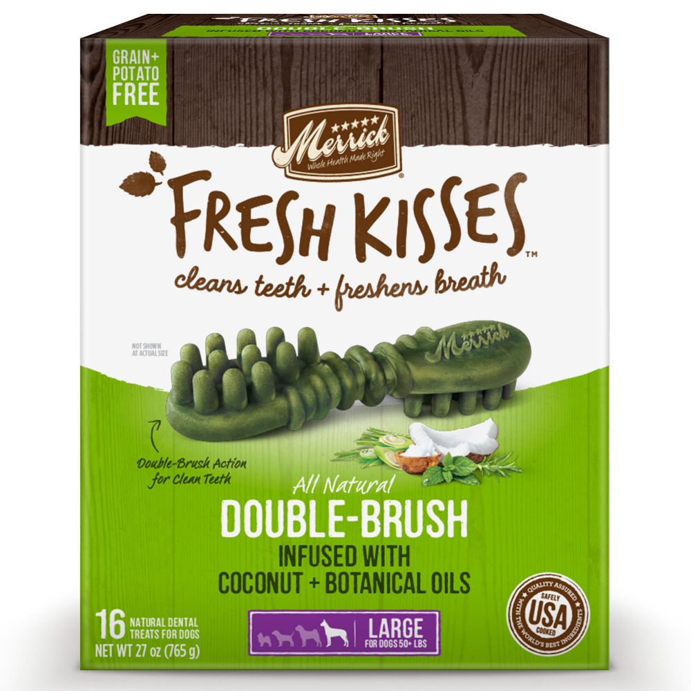 Merrick Fresh Kisses Dog Dental Treats Coconut Plus Botanical Oils Recipe Dog Treats for Toy Breeds Merrick Fresh Kisses Dog Dental Treats Coconut Plus Botanical Oils Recipe Dog Treats for Toy Breeds