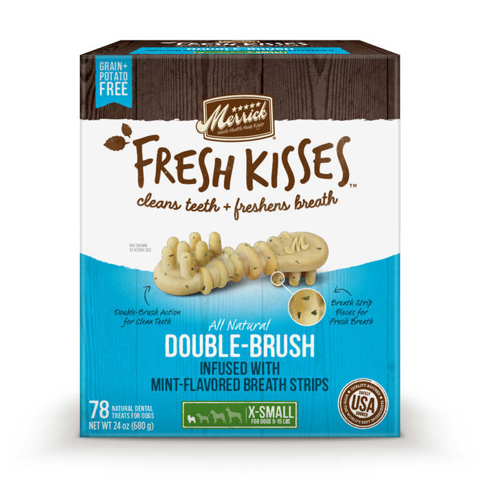 Merrick Fresh Kisses Dog Dental Treats With Mint Breath Strips Dog Treats for Toy Breeds