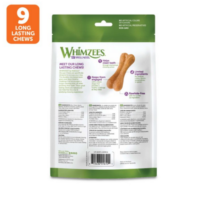 Whimzees Large Rice Bone Dental Chew Dog Treats