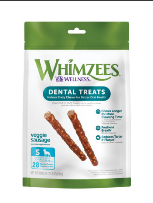 Whimzees Veggie Sausage Dental Chew Dog Treats