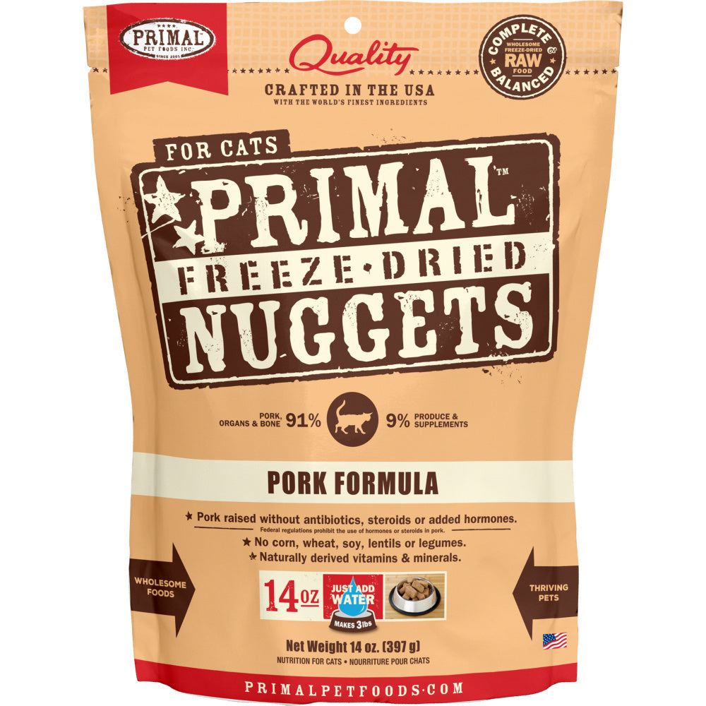 Primal Freeze-Dried Nuggets Grain Free Pork Formula Complete Diet Cat Food
