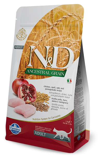 Farmina N&D Natural & Delicious Low Grain Adult Chicken & Pomegranate Dry Cat Food