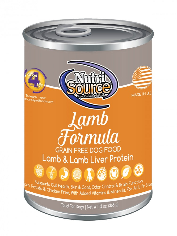 NutriSource Grain Free Lamb Formula Canned Dog Food — Concord Pet