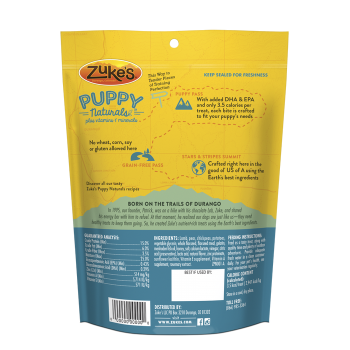 Zukes Puppy Naturals Grain Free Lamb and Chickpea Dog Treats Zukes Puppy Naturals Grain Free Lamb and Chickpea Dog Treats