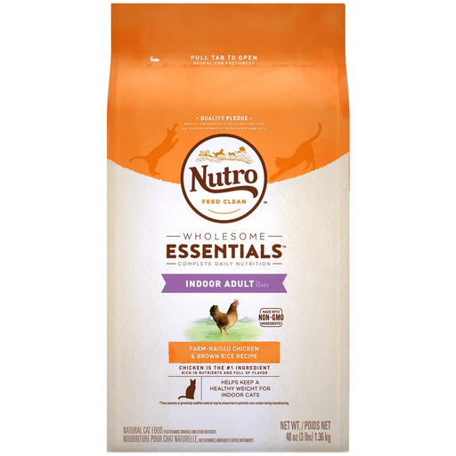 Nutro Wholesome Essentials Indoor Adult Farm Raised Chicken and Brown Rice Dry Cat Food