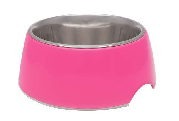 OLIVE & LOOM, Enamel Dog Bowl in Pink Splatter