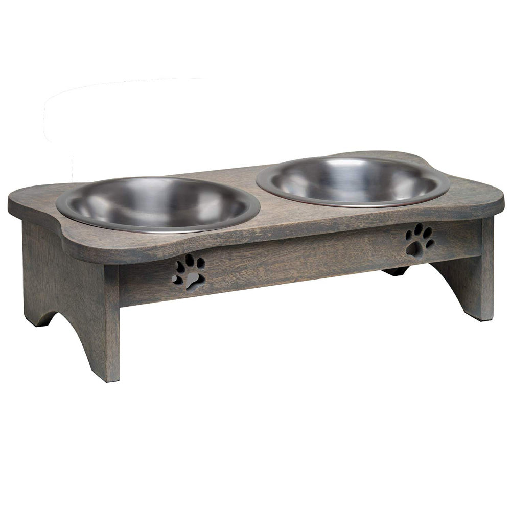 Engraved Black Stainless Steel Round Dog Bowl