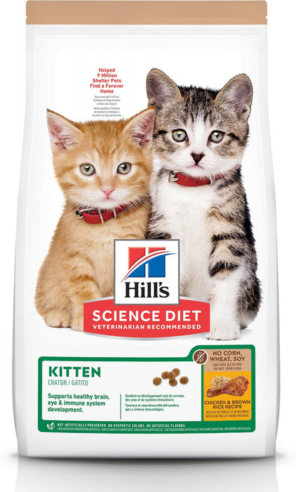 Hill's Science Diet Kitten No Corn, Wheat, or Soy Chicken & Brown Rice Recipe Dry Cat Food