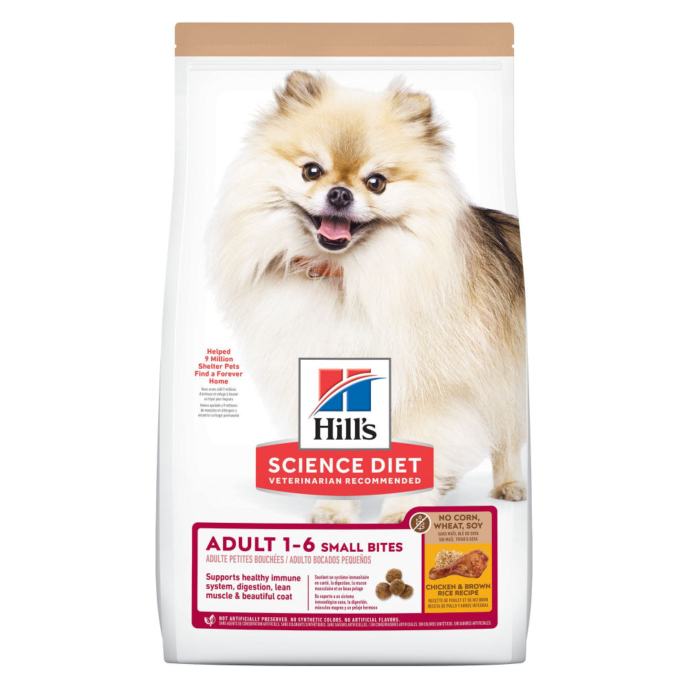 Hill's Science Diet Adult Small Bites No Corn, Wheat, or Soy Chicken & Brown Rice Recipe Dry Dog Food
