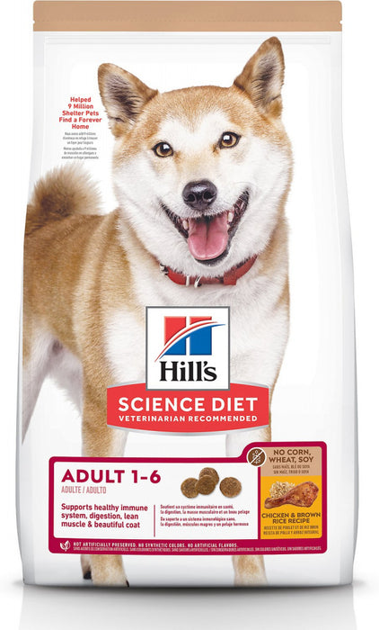 Hill's Science Diet Adult No Corn, Wheat, or Soy Chicken & Brown Rice Recipe Dry Dog Food
